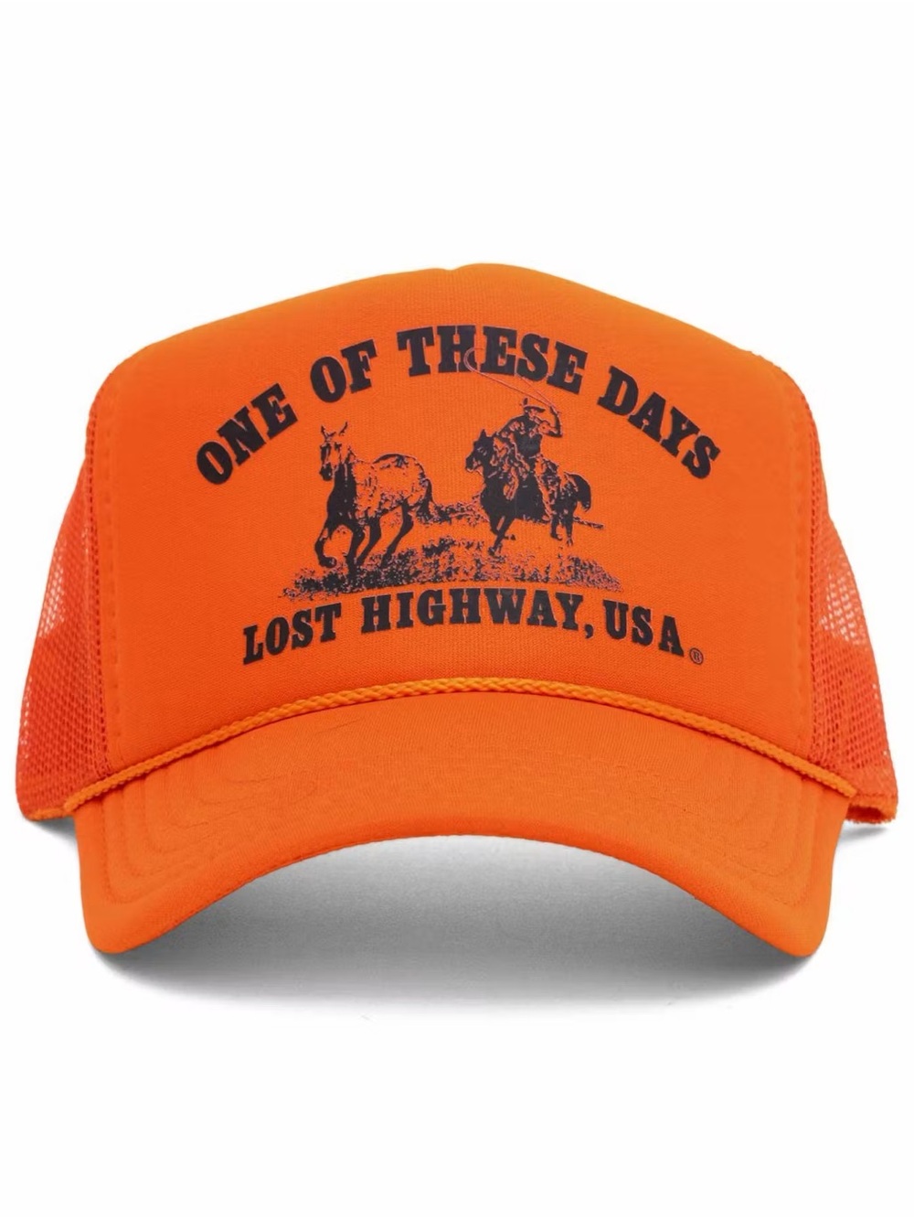 One of These Days Lost Highway Hunter Trucker Hat, Orange